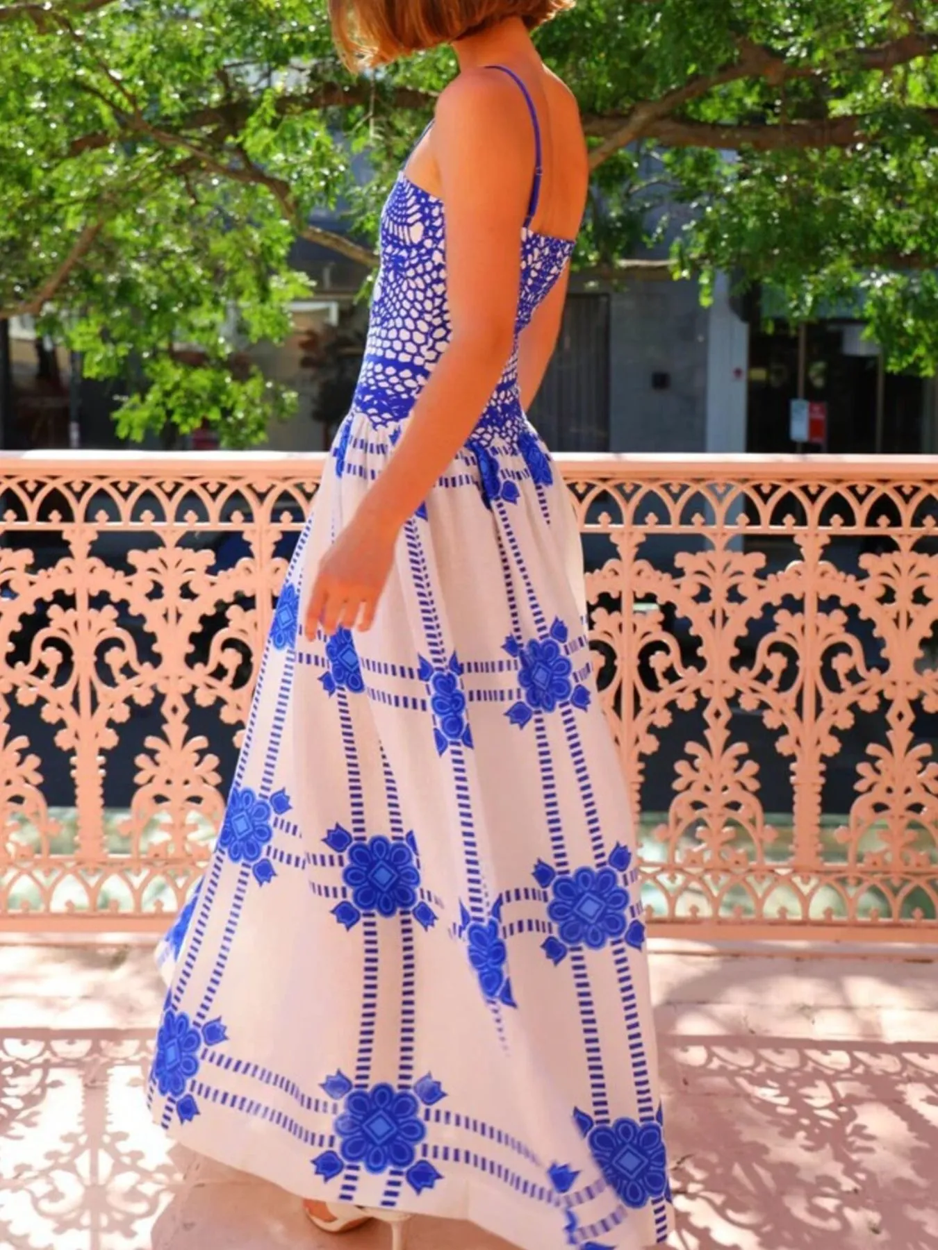 Printed Square Neck Maxi Cami Dress - Image 2