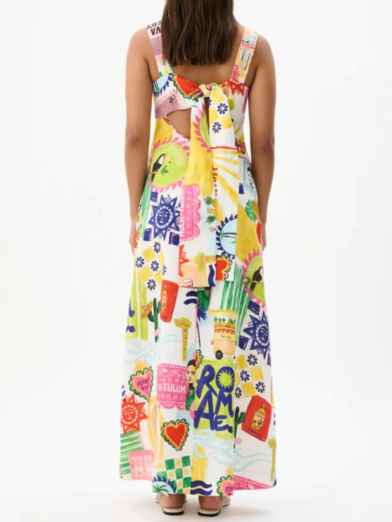 Printed Square Neck Maxi Cami Dress - Image 5