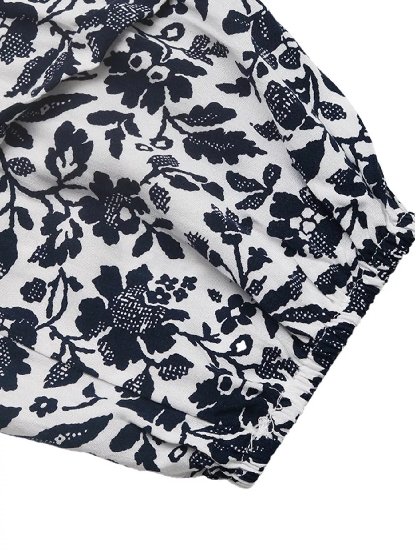 Printed Tie Neck Long Sleeve Blouse - Image 9