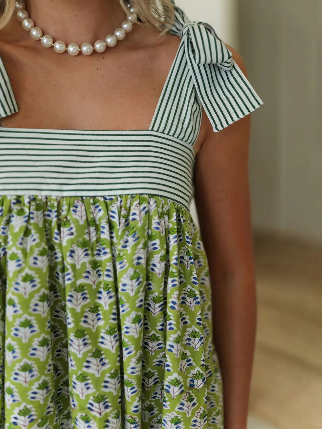 Printed Tie Shoulder Mini Cami Dress - Image 2