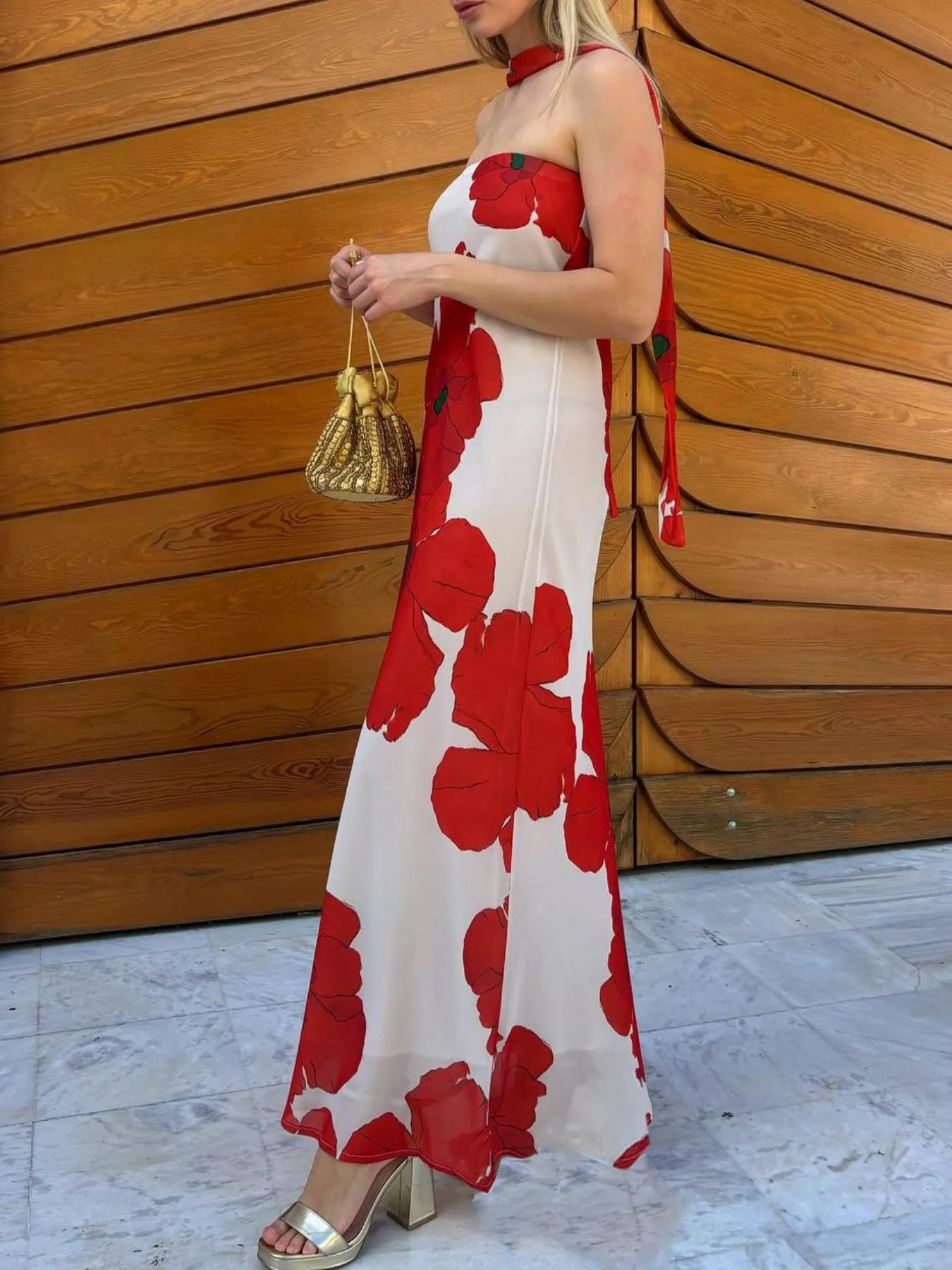 Printed Tube Maxi Dress - Image 15