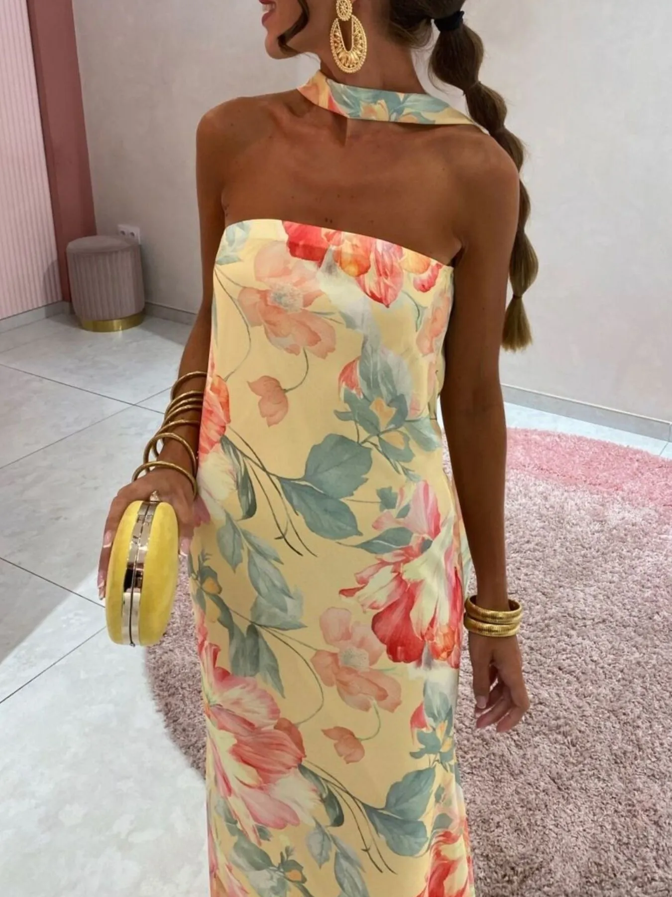 Printed Tube Maxi Dress - Image 21