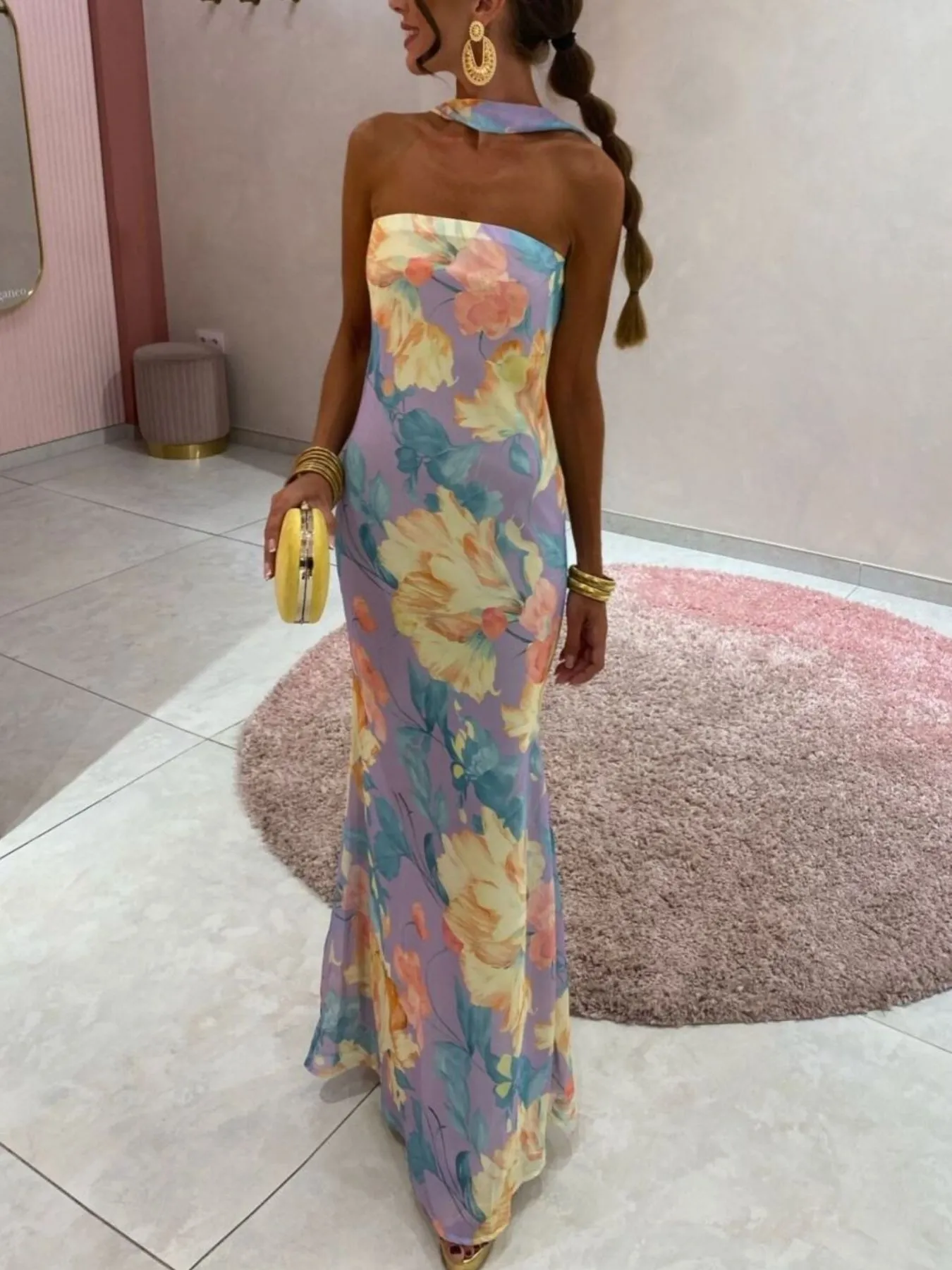 Printed Tube Maxi Dress - Image 26
