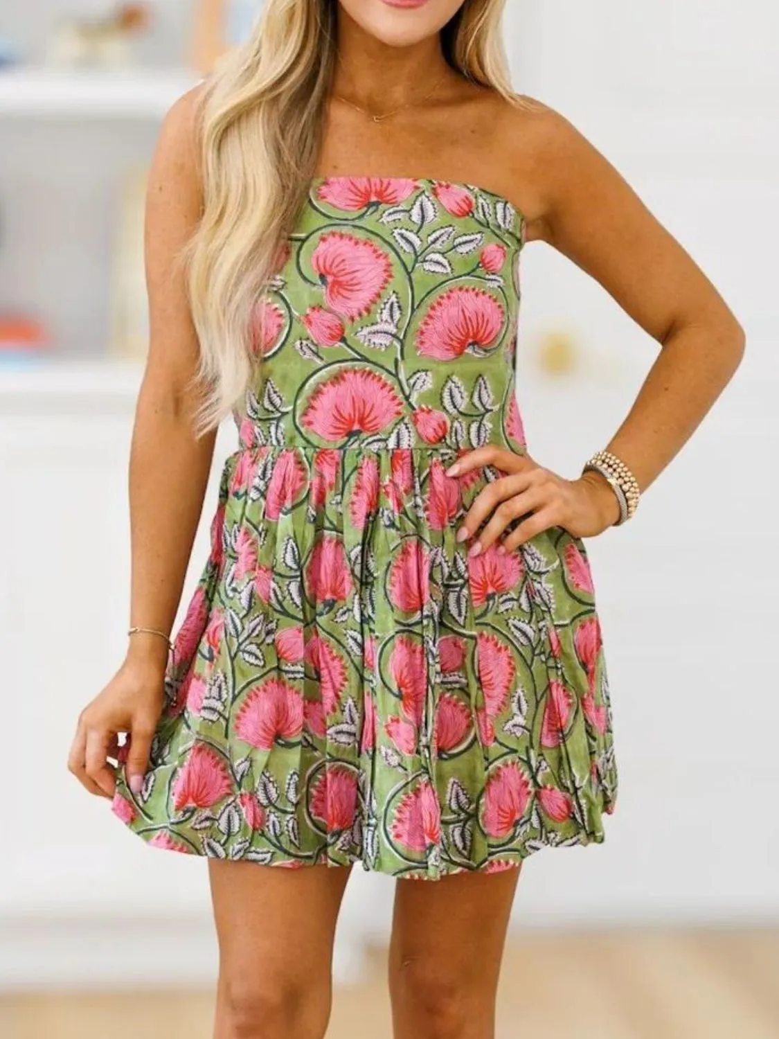 Printed Tube Mini Dress - Image 16