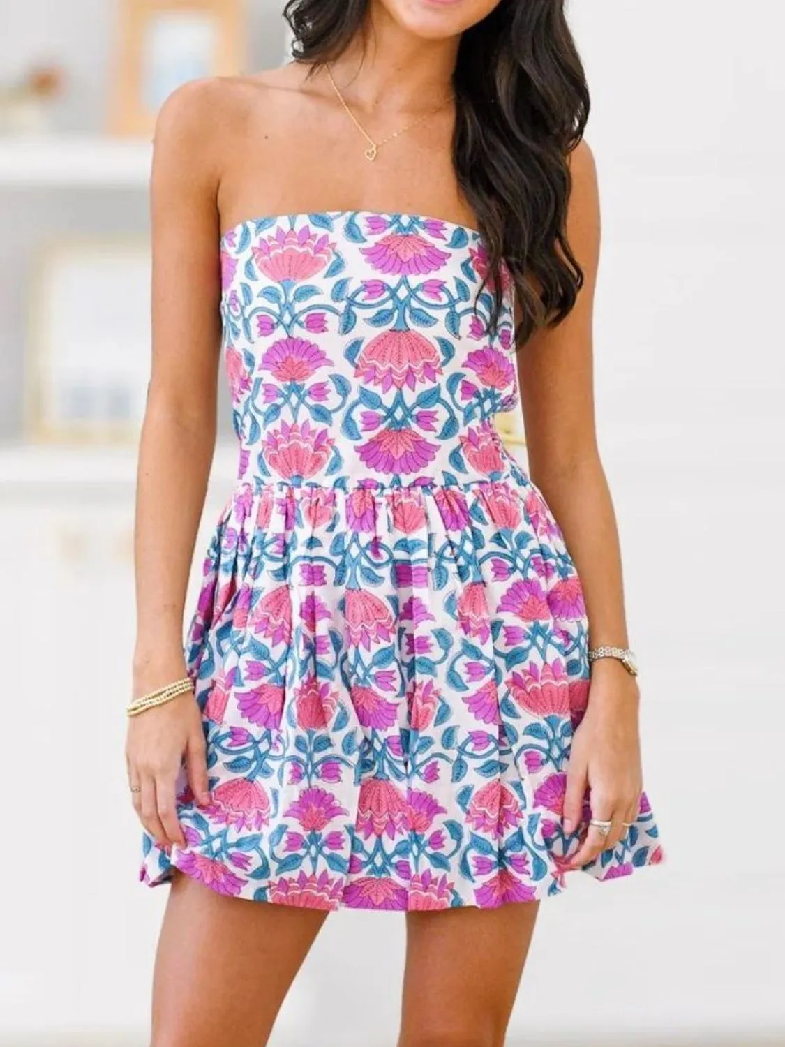 Printed Tube Mini Dress - Image 2