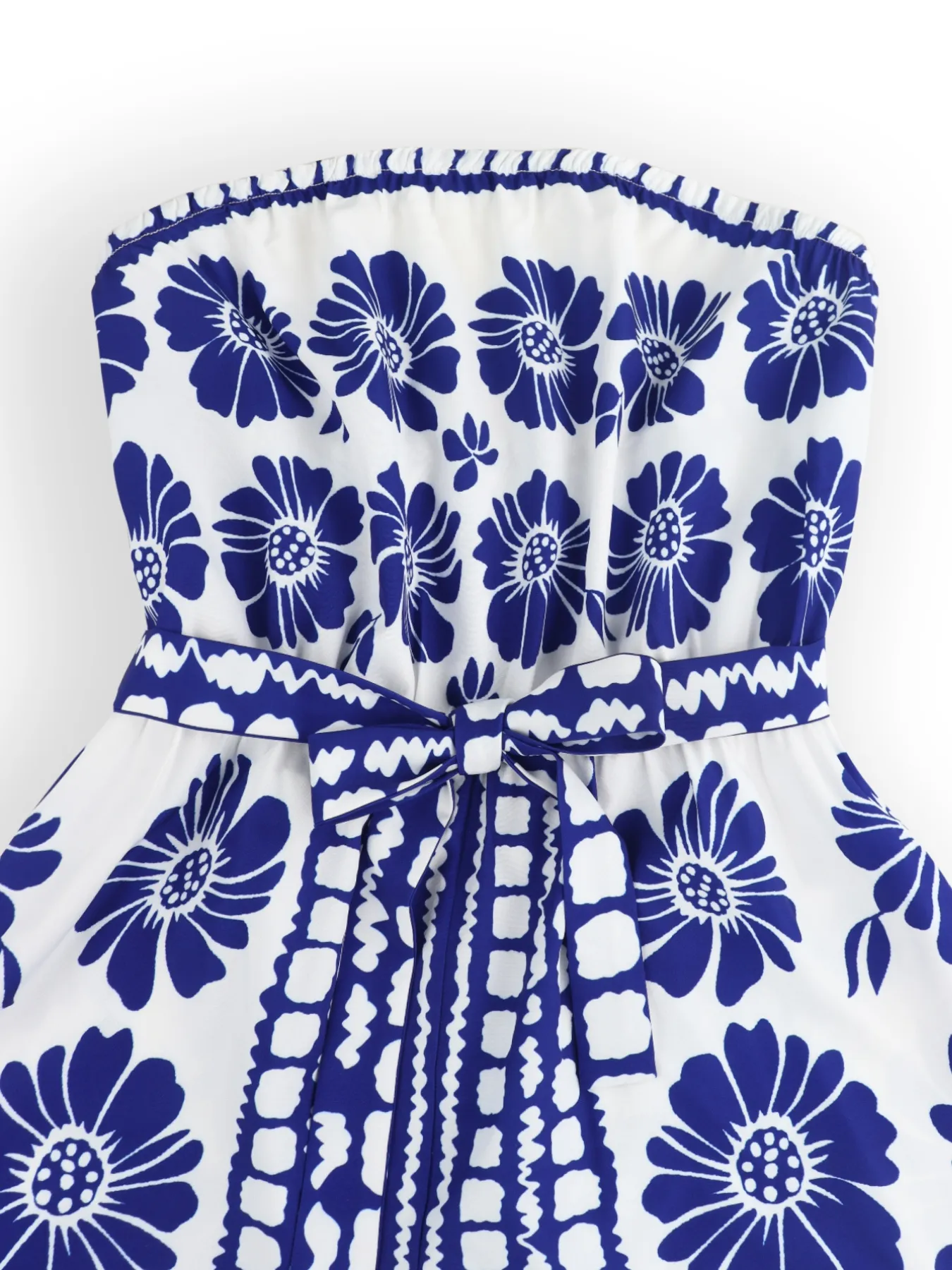 Printed Tube Tie Waist Romper - Image 9