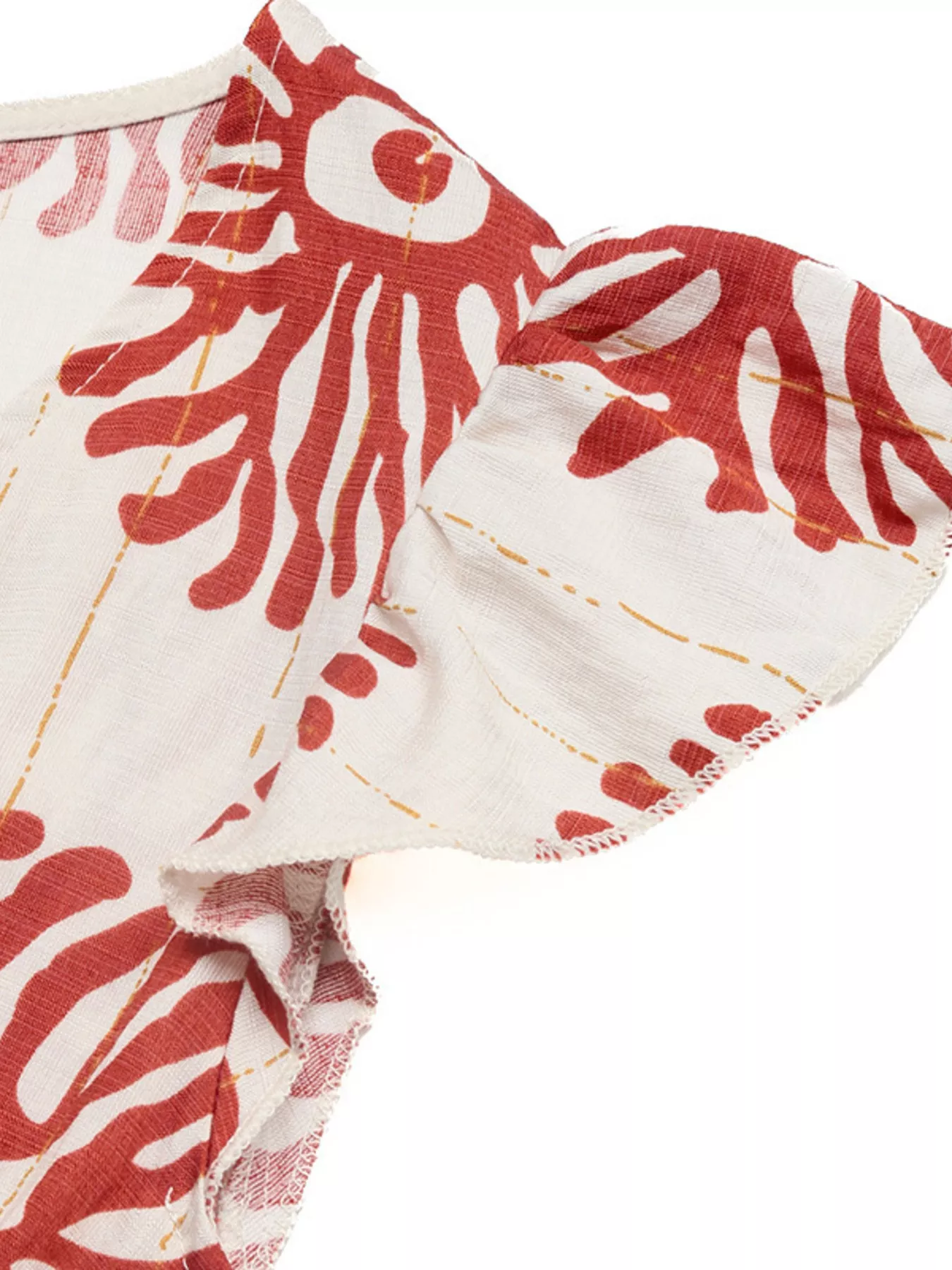 Printed V-Neck Cap Sleeve Dress - Image 9