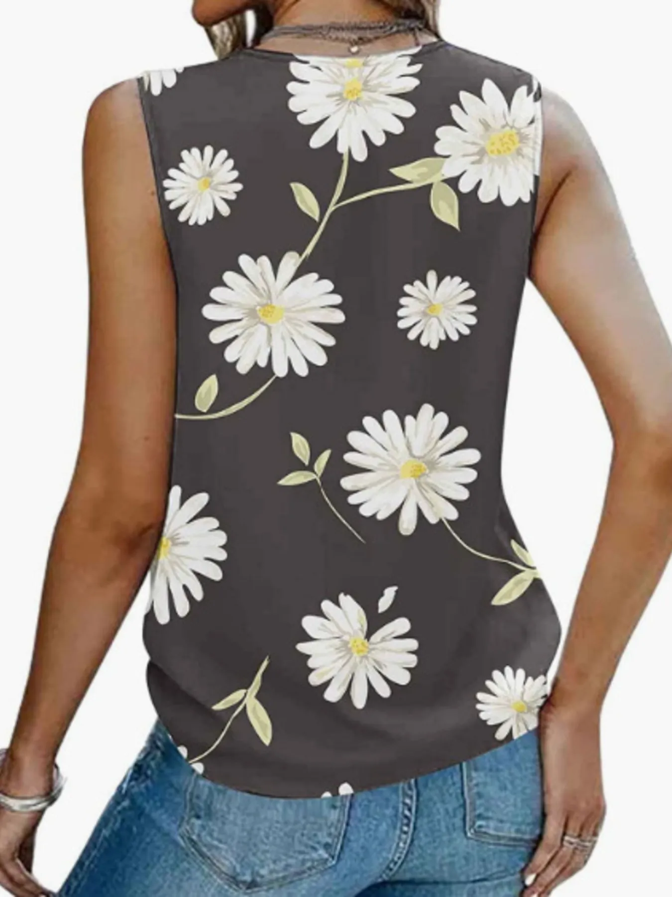 Printed V-Neck Tank - Image 11