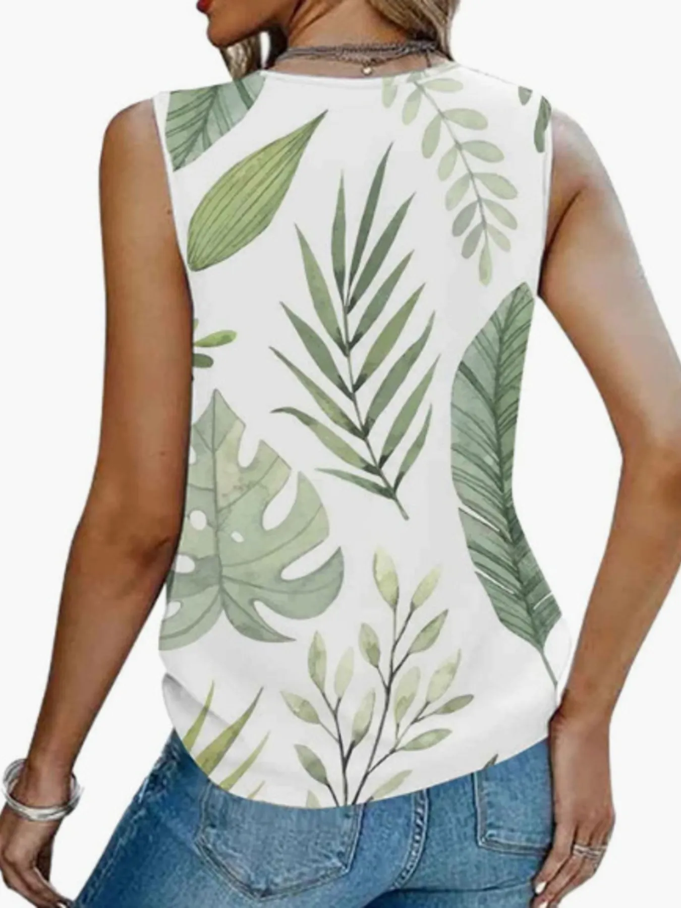 Printed V-Neck Tank - Image 20