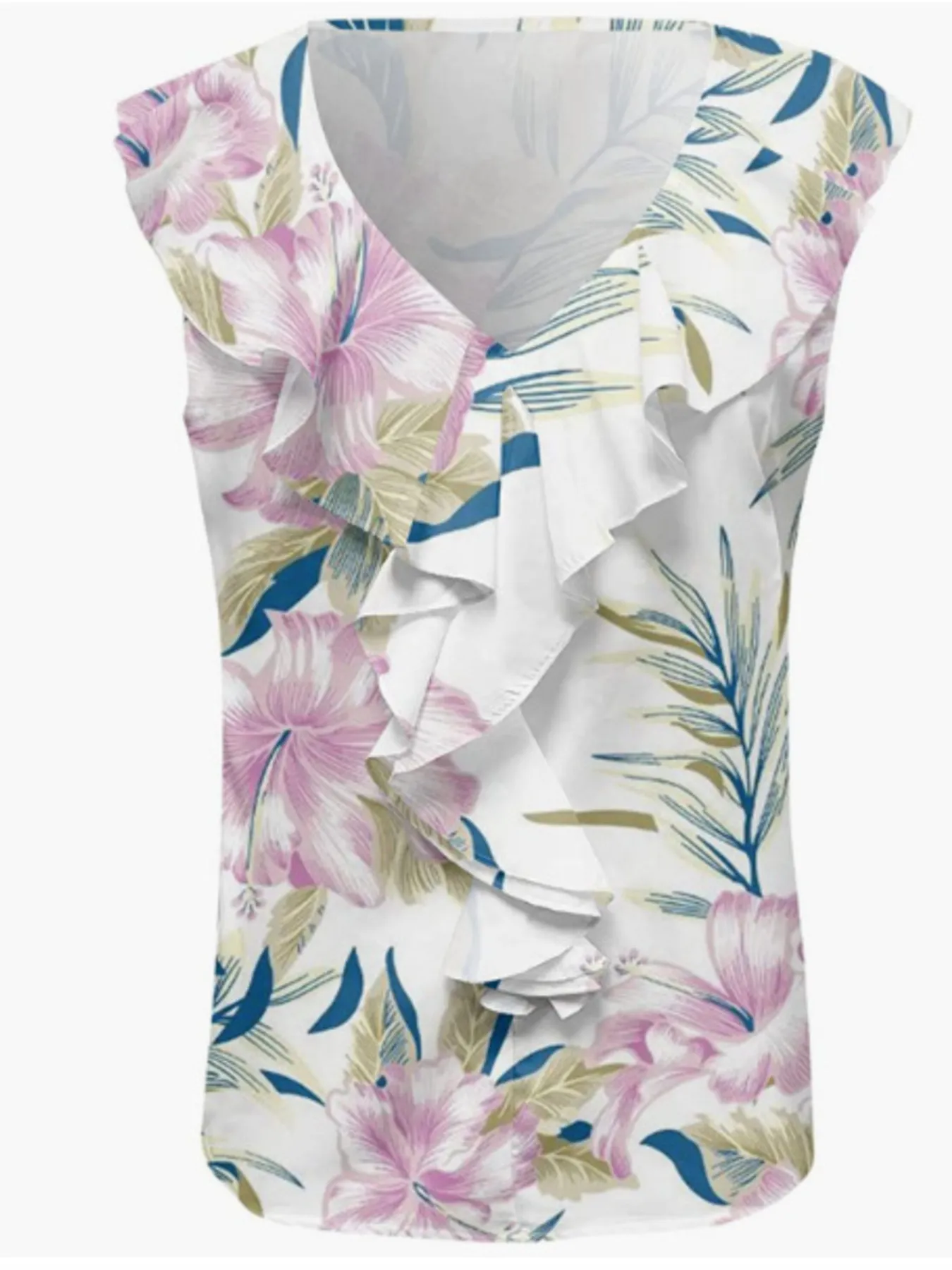 Printed V-Neck Tank - Image 3