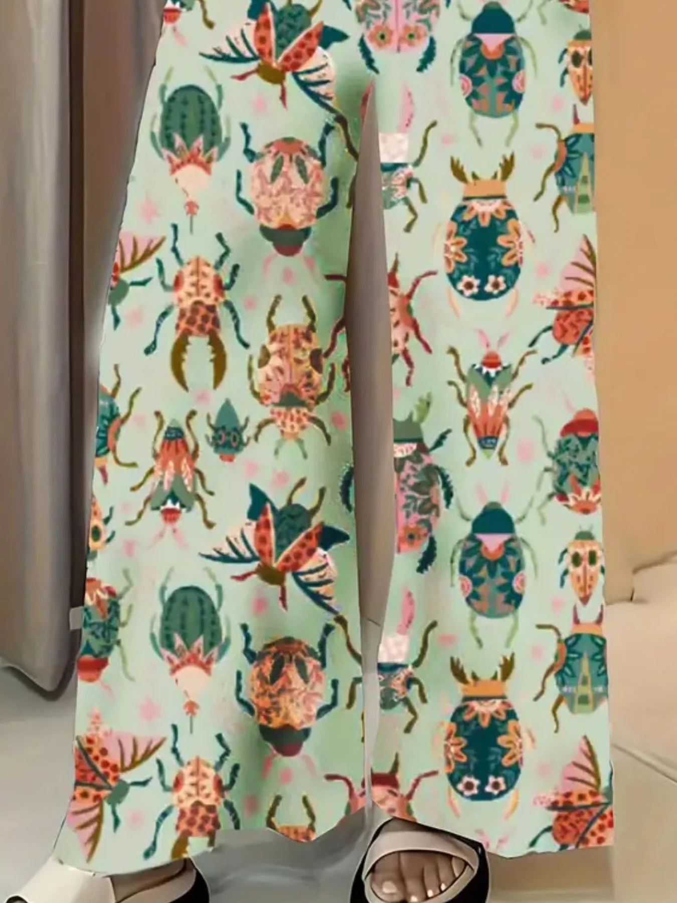 Printed Wide Leg Pants - Image 4
