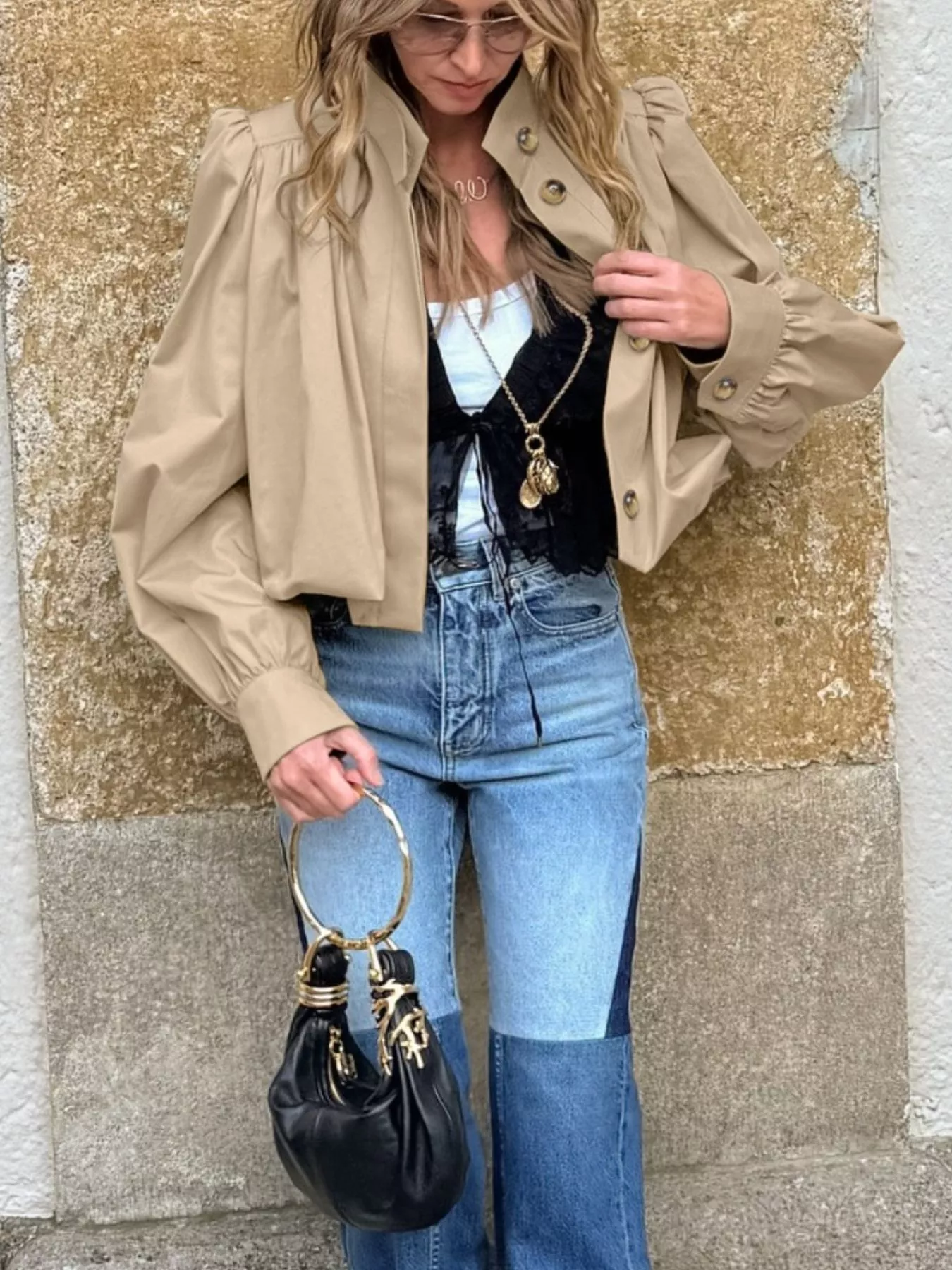 Puff Sleeve Cropped Jacket - Image 3