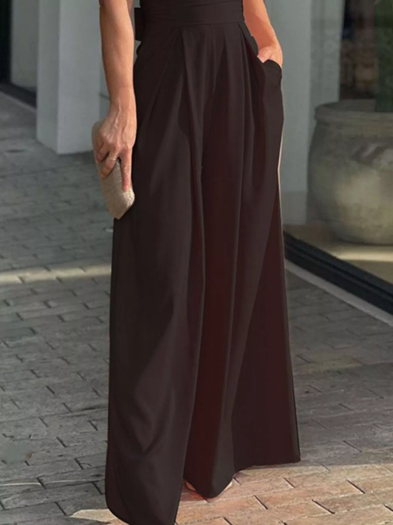 Puff Sleeve Wide Leg Jumpsuit - Image 9