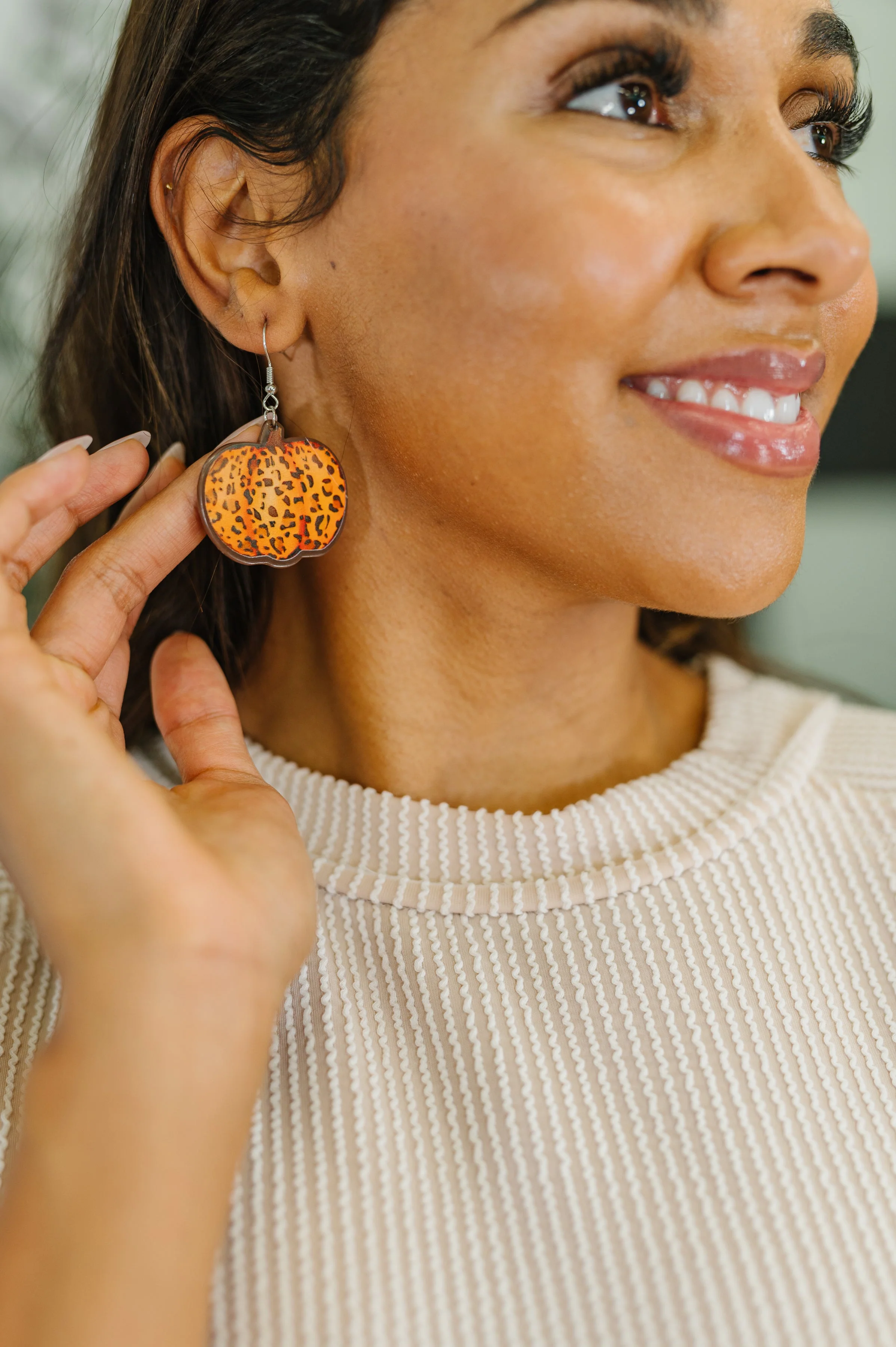 Pumpkin Prowl Earrings in Orange - Image 2
