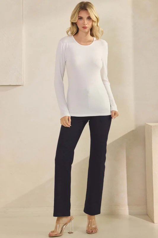 Pure Comfort Viscose Ribbed Long Sleeve Top - Image 15