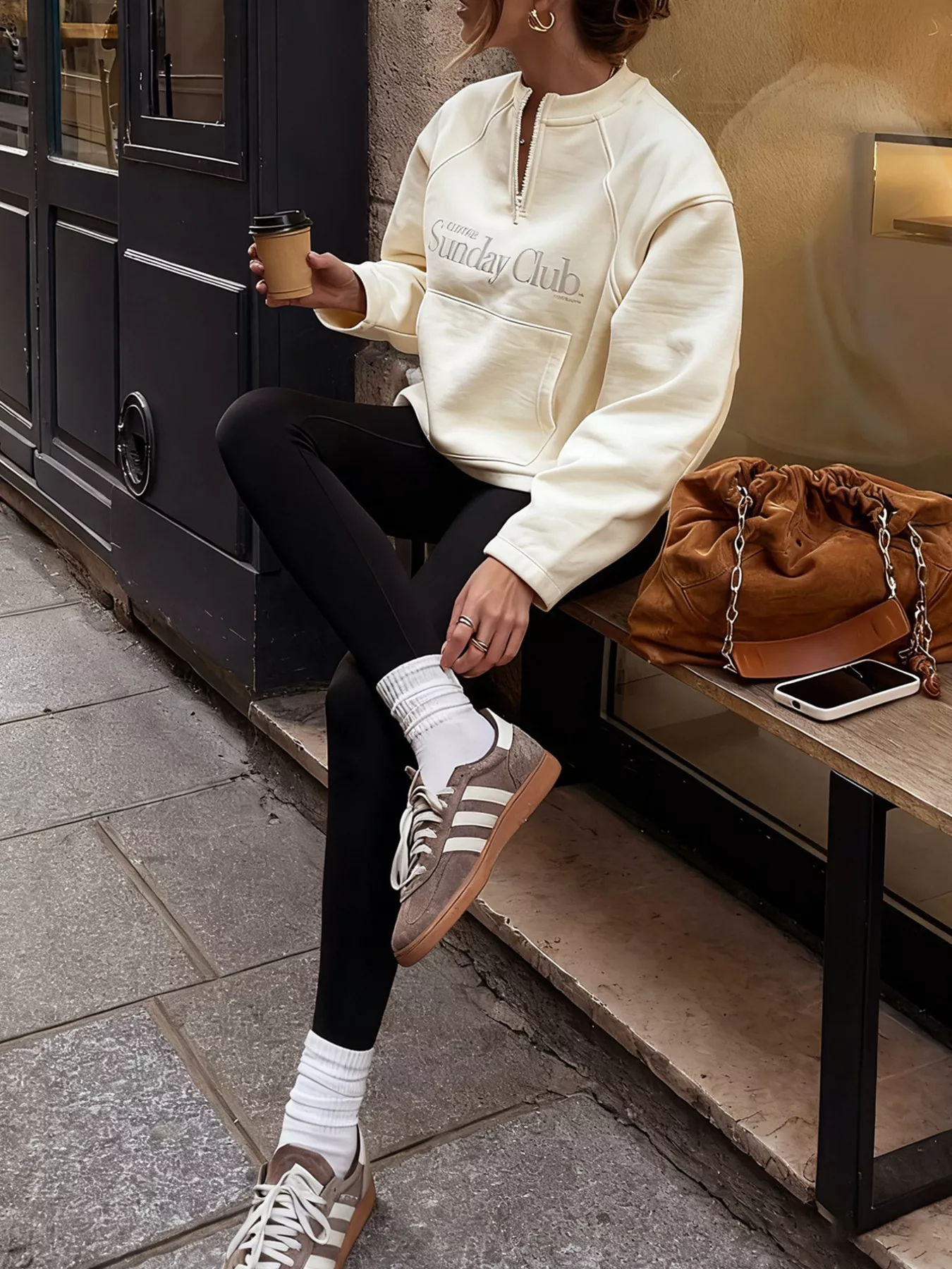 Quarter Zip Raglan Sleeve Sweatshirt - Image 3