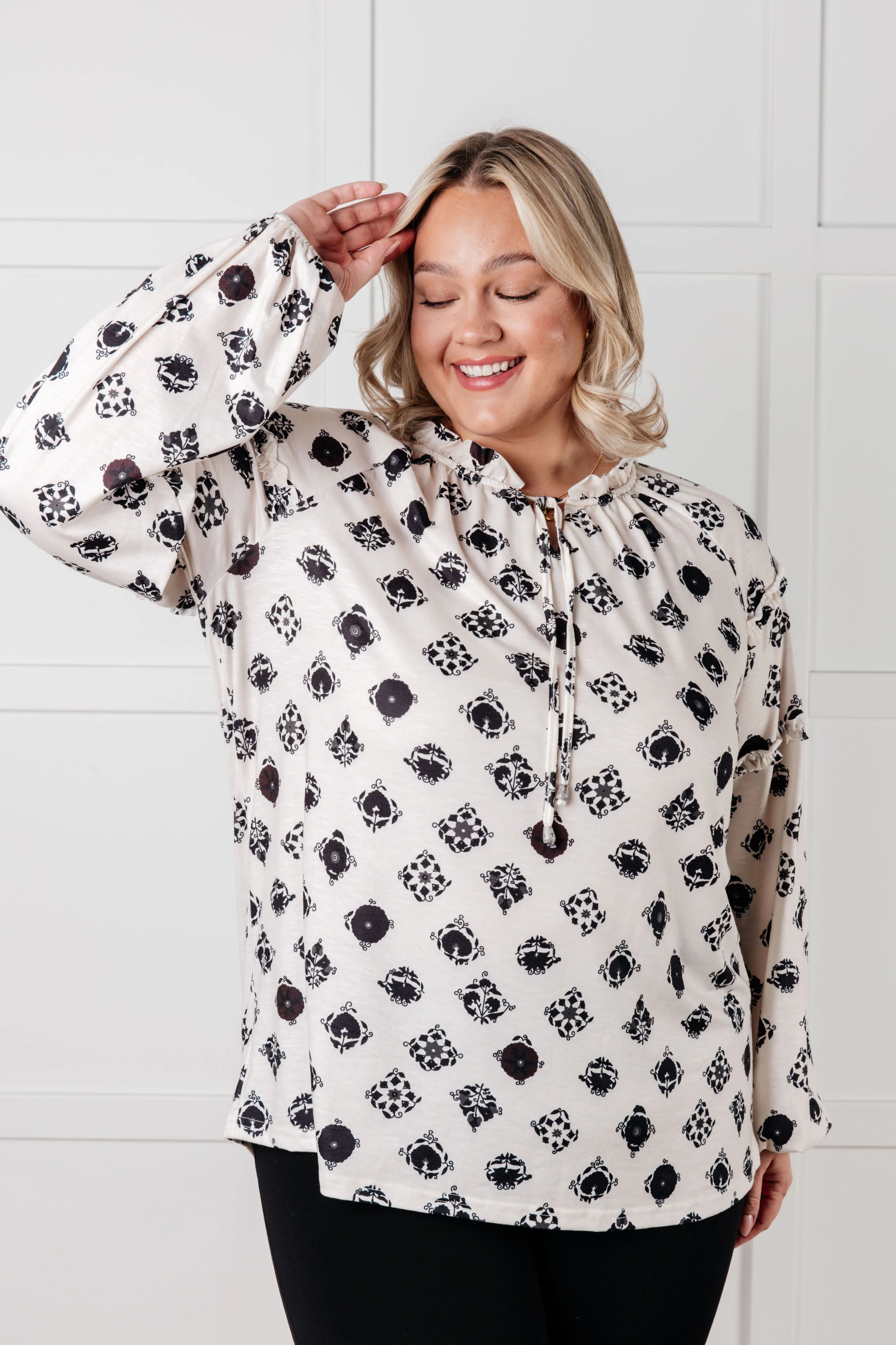 Quick Follow Up Floral Tile Blouse - Image 2
