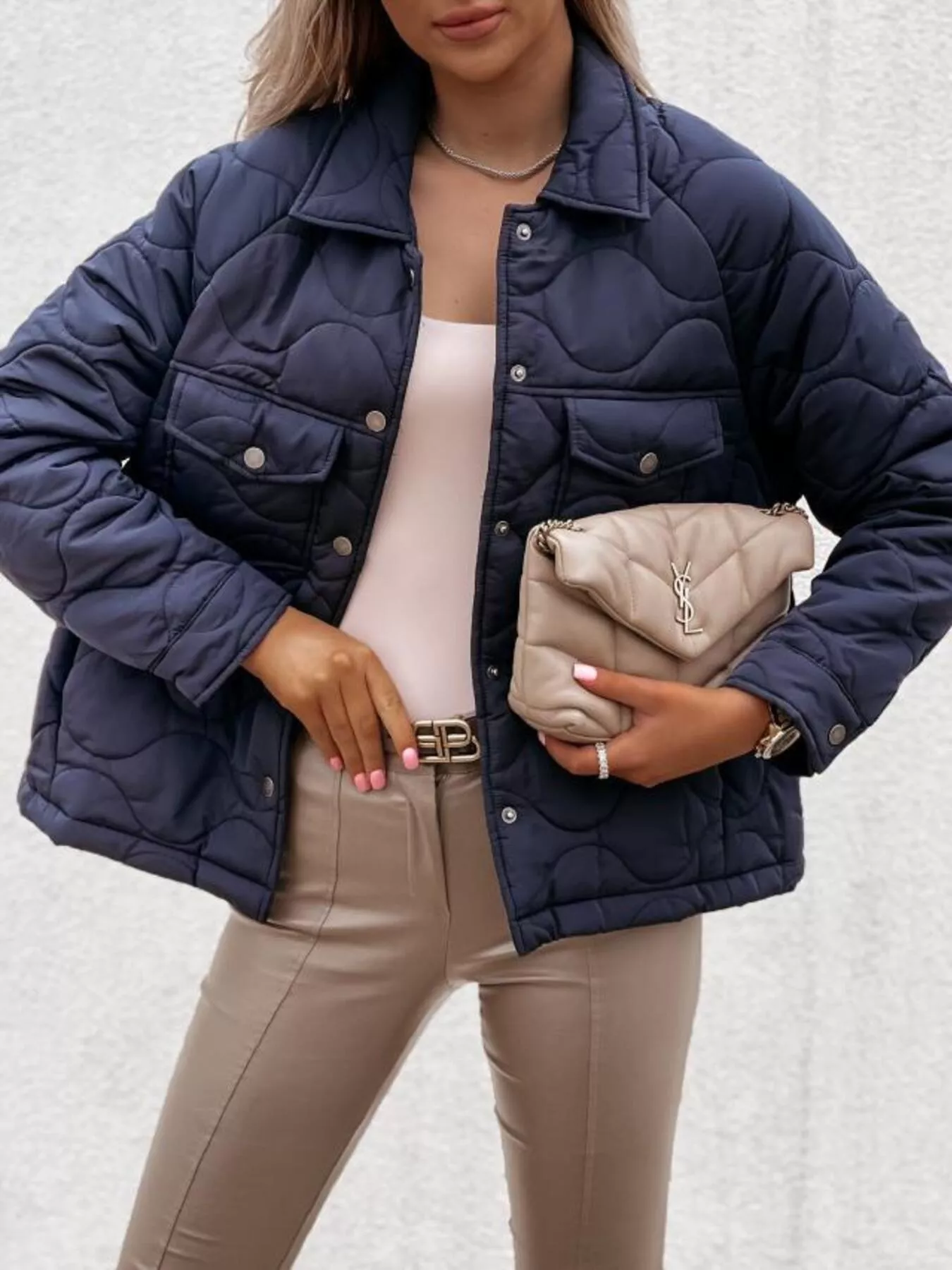 Quilted Snap-Down Casual Jacket - Image 5