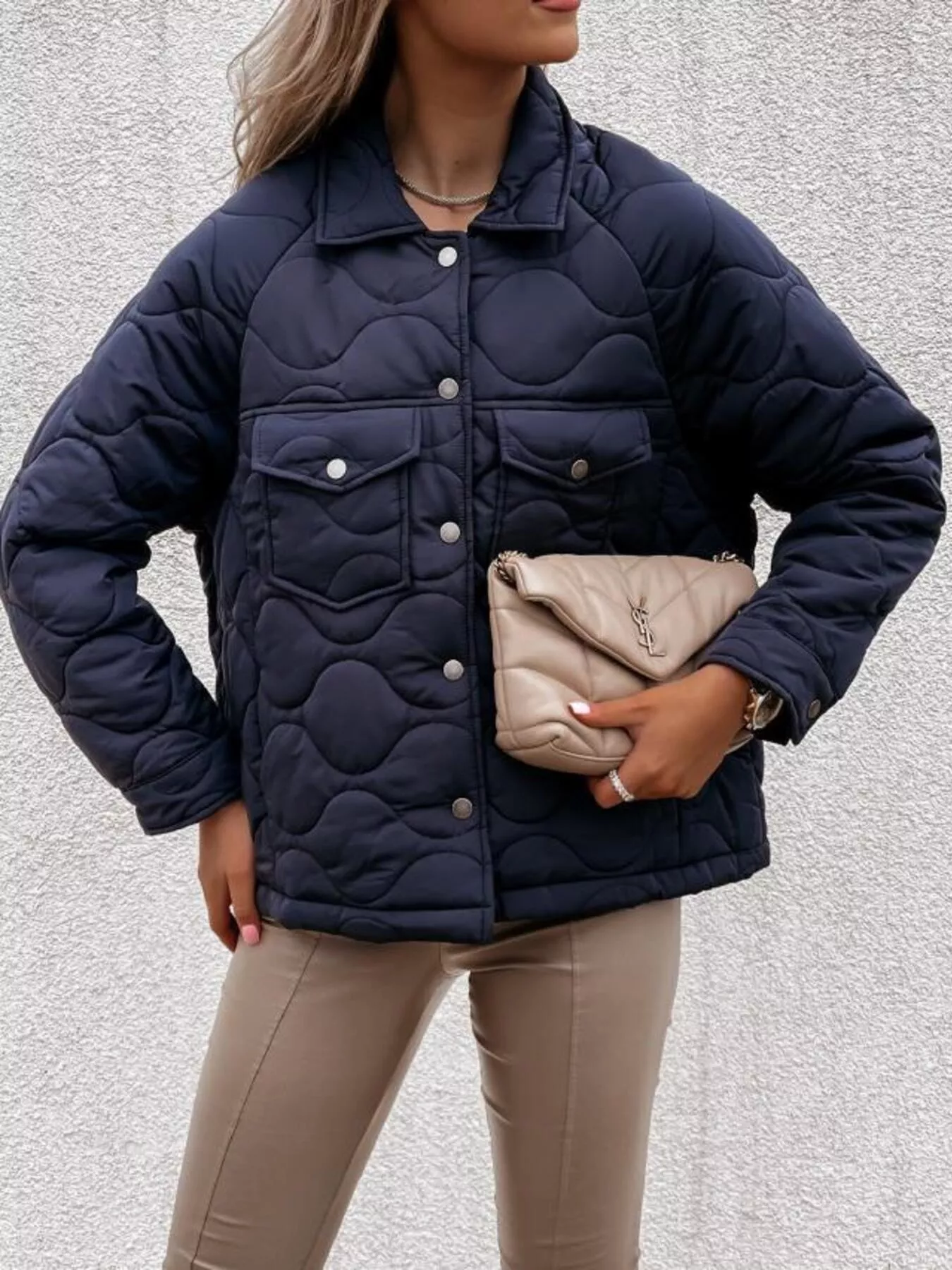 Quilted Snap-Down Casual Jacket - Image 6