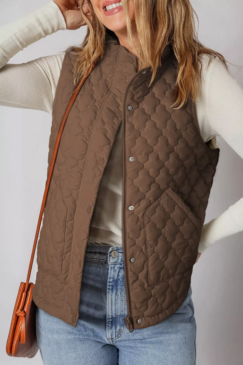 Quilted Snap Down Vest Coat - Image 6