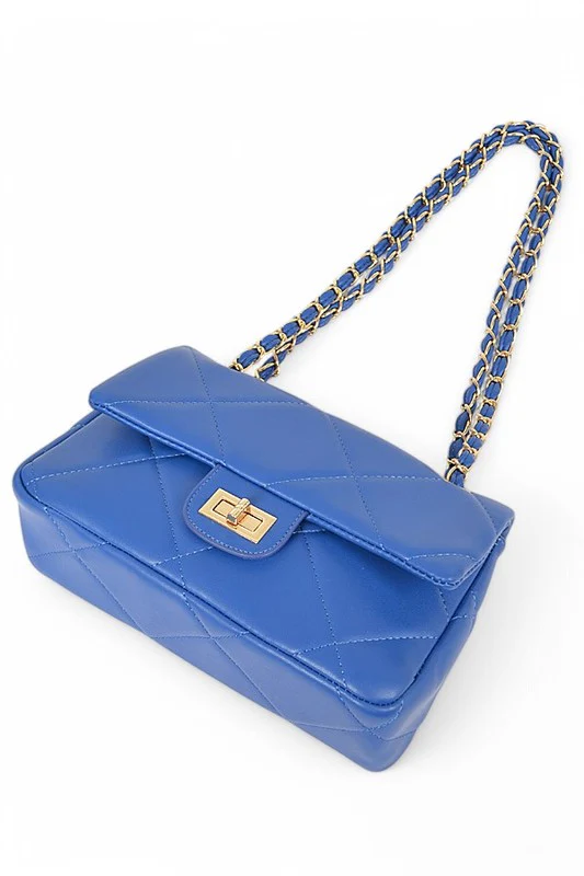 Quilted Twist Lock Classy Shoulder Bag - Image 12