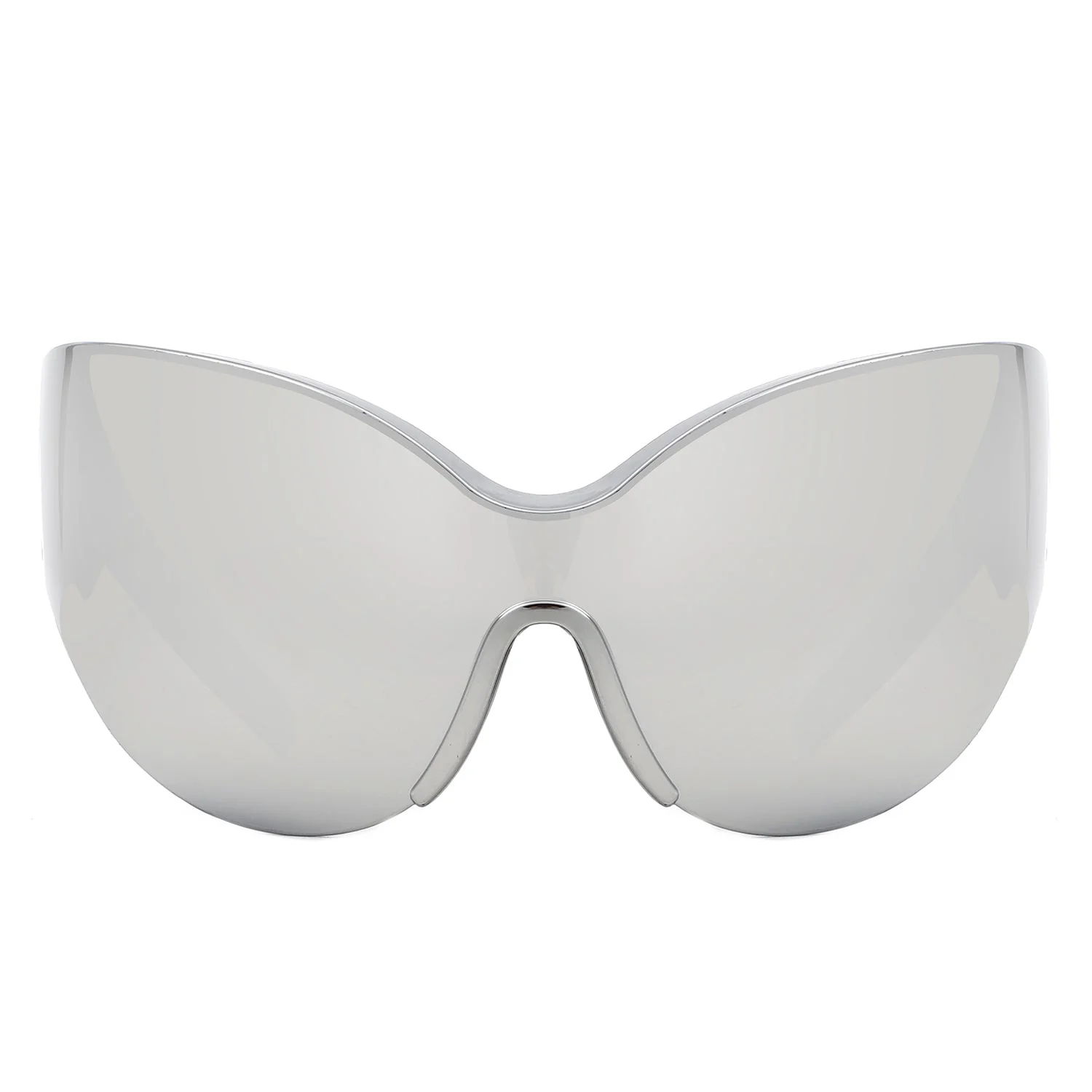 Quirk - Futuristic Oversized Shield Wrap Around Tinted Sunglasses - Image 11