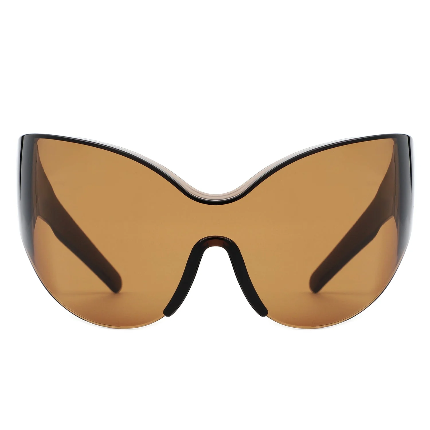 Quirk - Futuristic Oversized Shield Wrap Around Tinted Sunglasses - Image 4