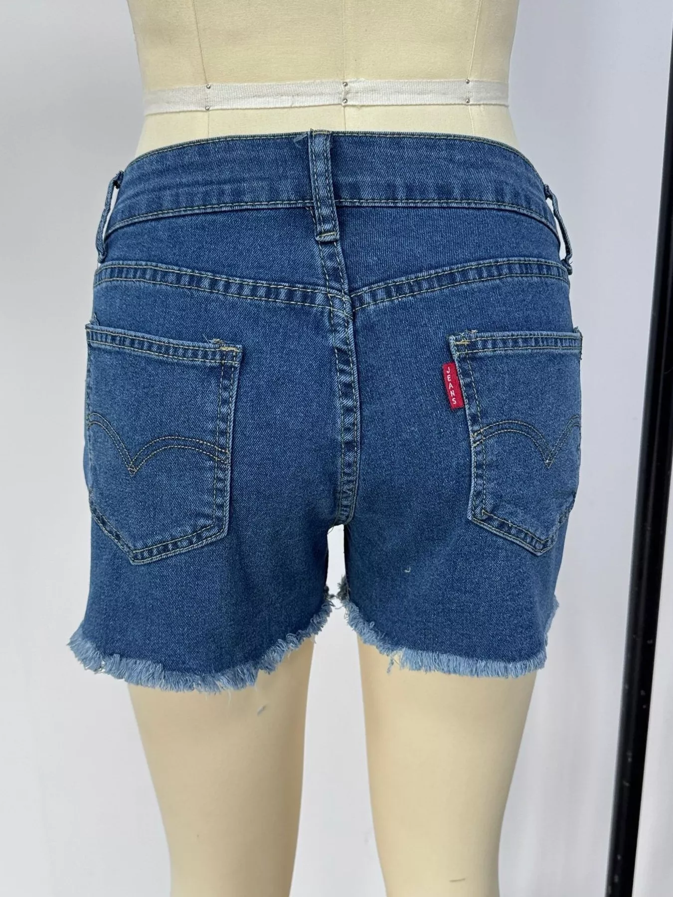 Raw Hem Denim Shorts - Image 8