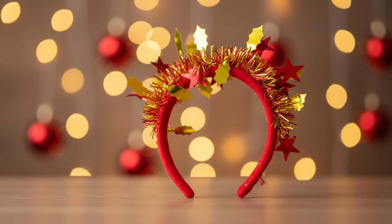 Red and Gold Christmas Headband