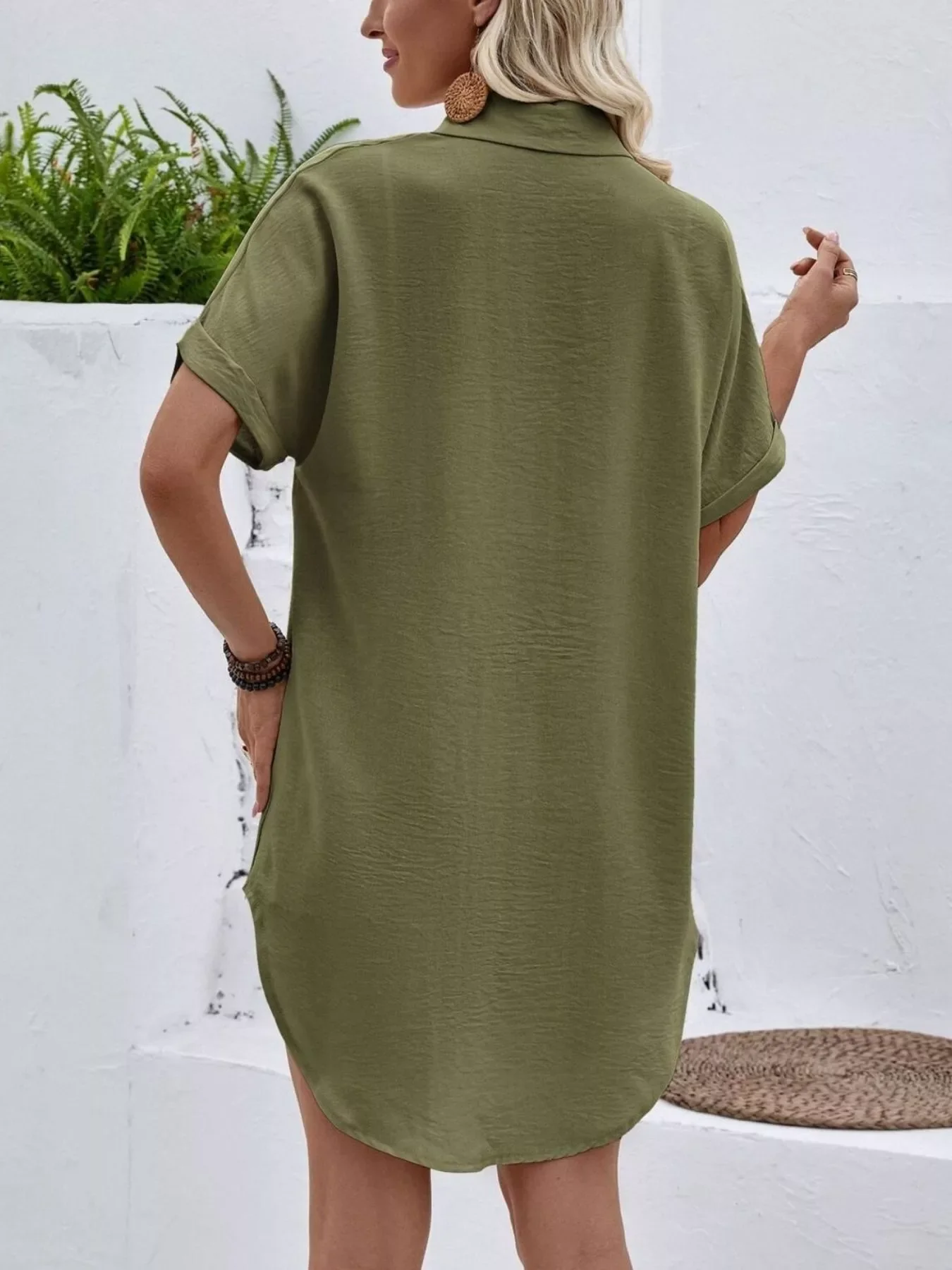 Relaxed Fit Button-Down Longline Shirt - Image 26
