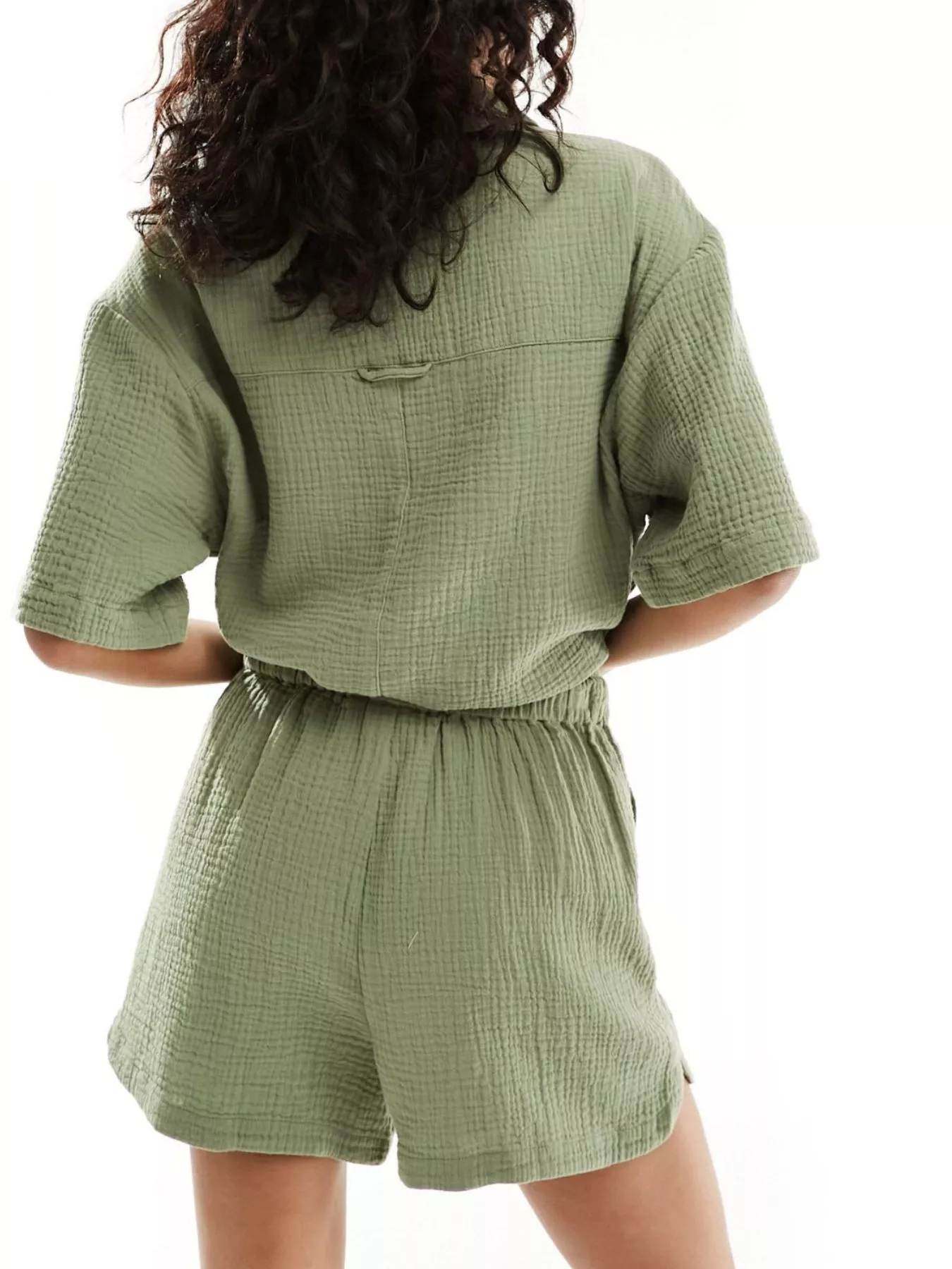 Relaxed Fit Button Up Shirt & Shorts Set - Image 5