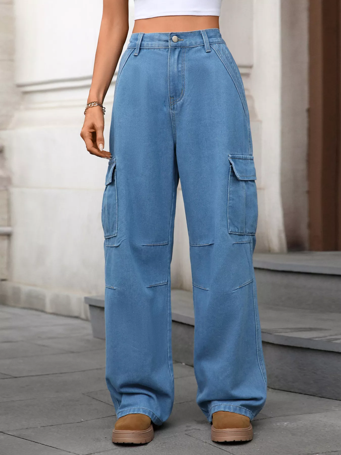 Relaxed Fit Cargo Jeans - Image 12