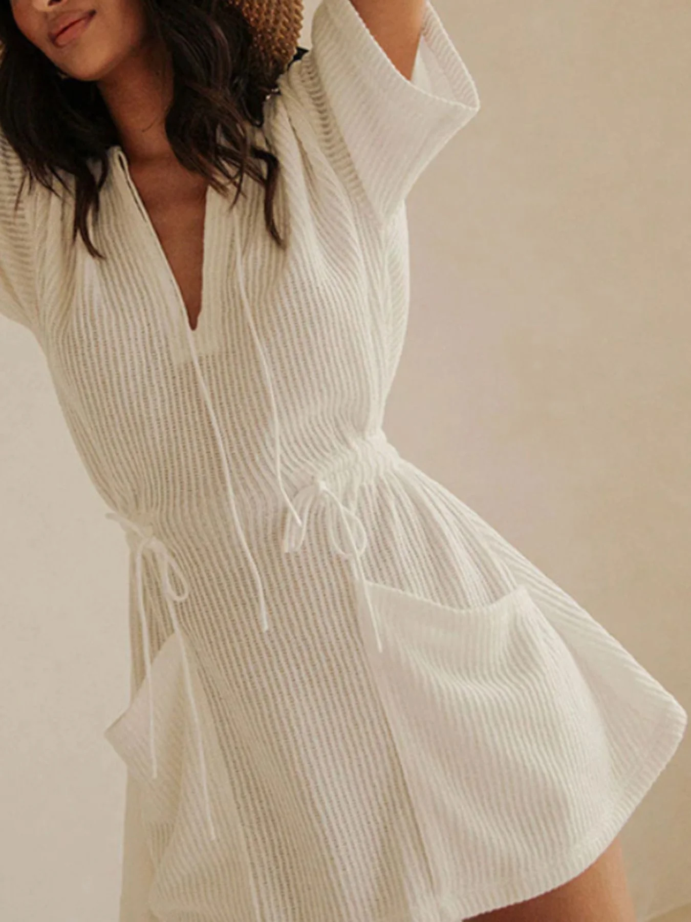 Relaxed Fit Half Sleeve Cover-Up Dress - Image 2