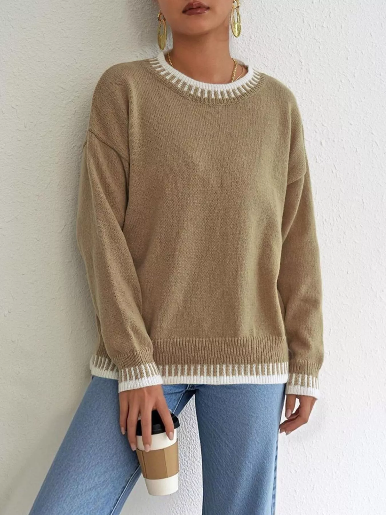 Relaxed Fit Long Sleeve Sweater - Image 2