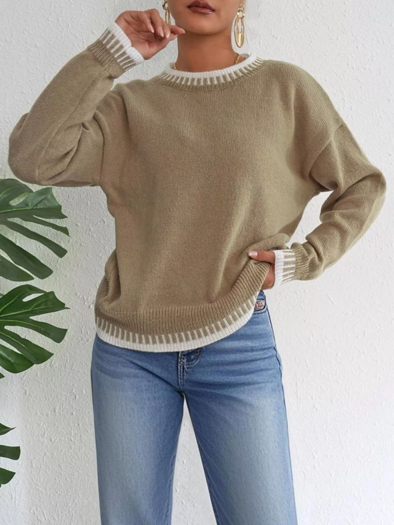 Relaxed Fit Long Sleeve Sweater - Image 3