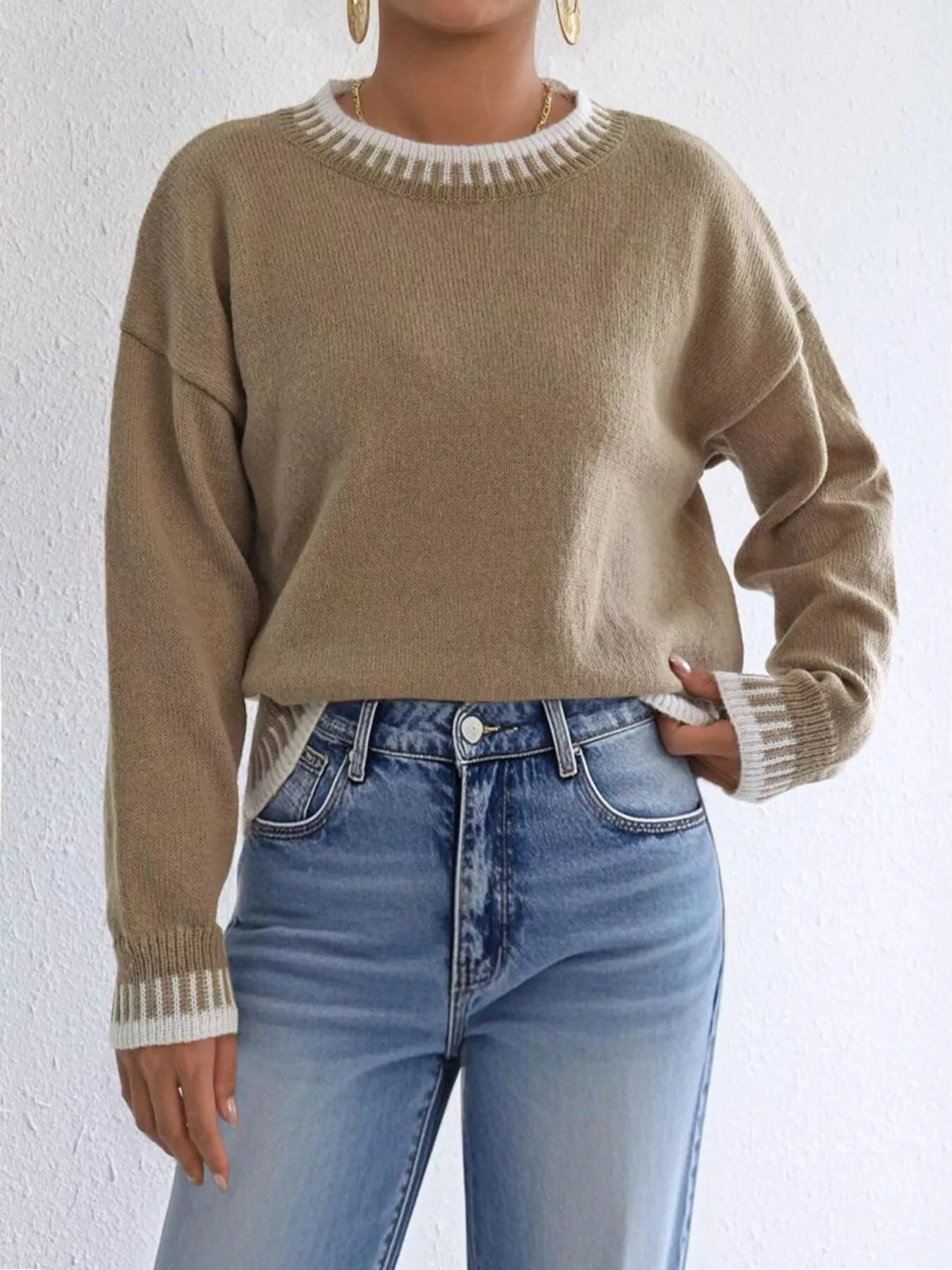 Relaxed Fit Long Sleeve Sweater - Image 4