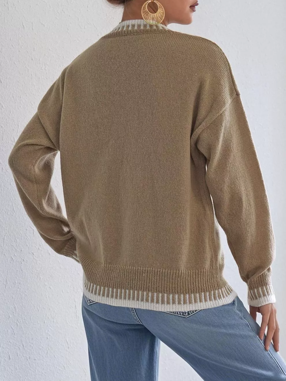 Relaxed Fit Long Sleeve Sweater - Image 5