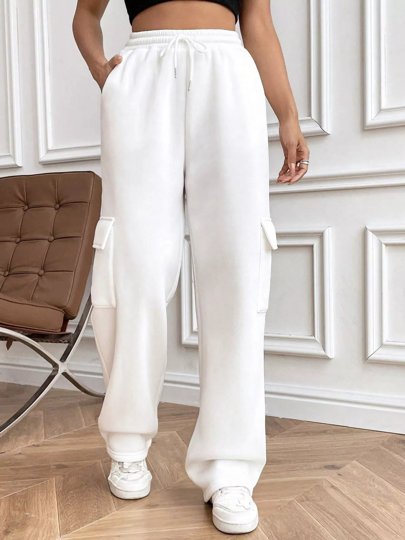Relaxed Fit Pants with Drawstring Waist - Image 13