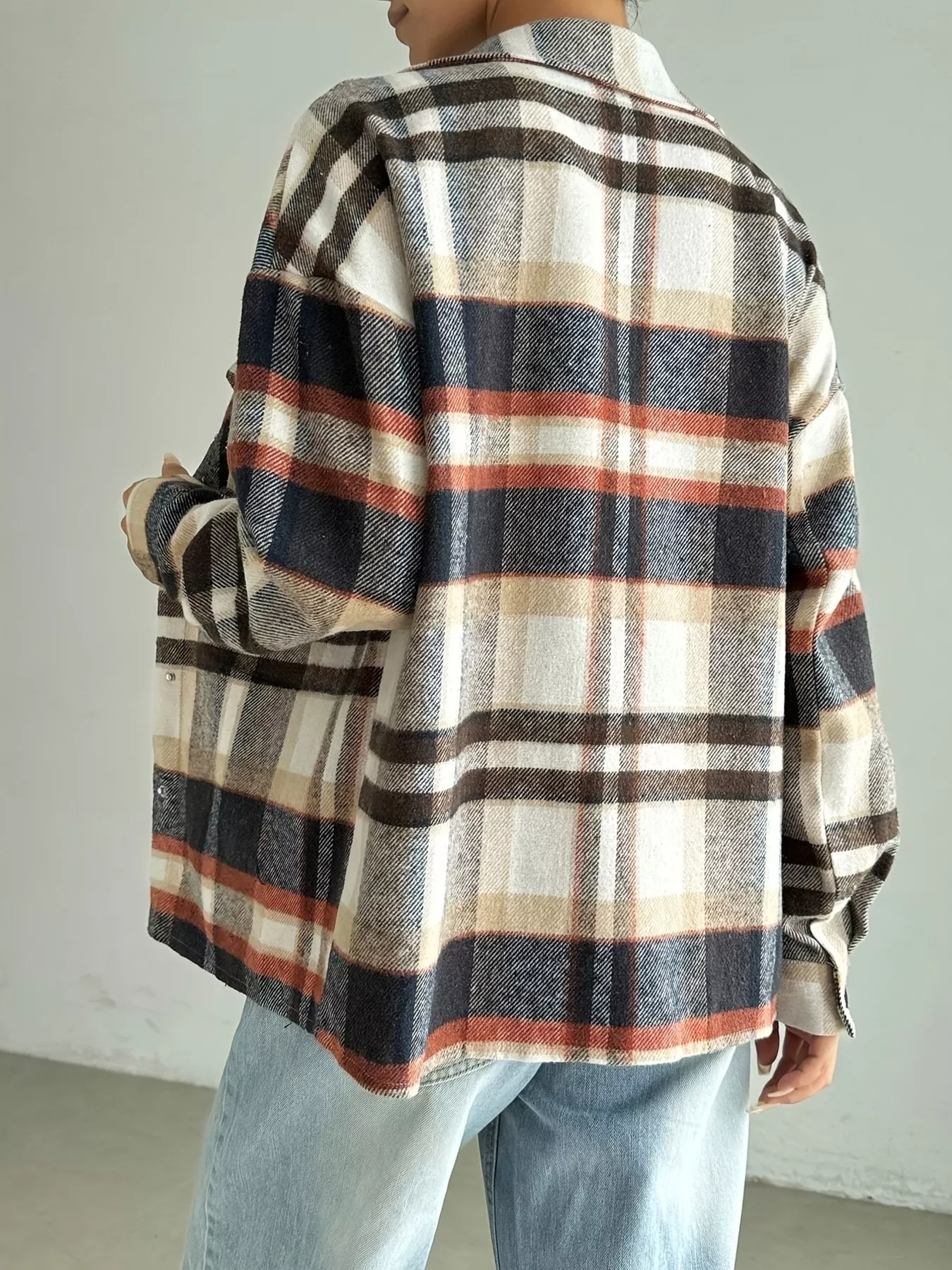 Relaxed Fit Plaid Snap Down Shirt - Image 2