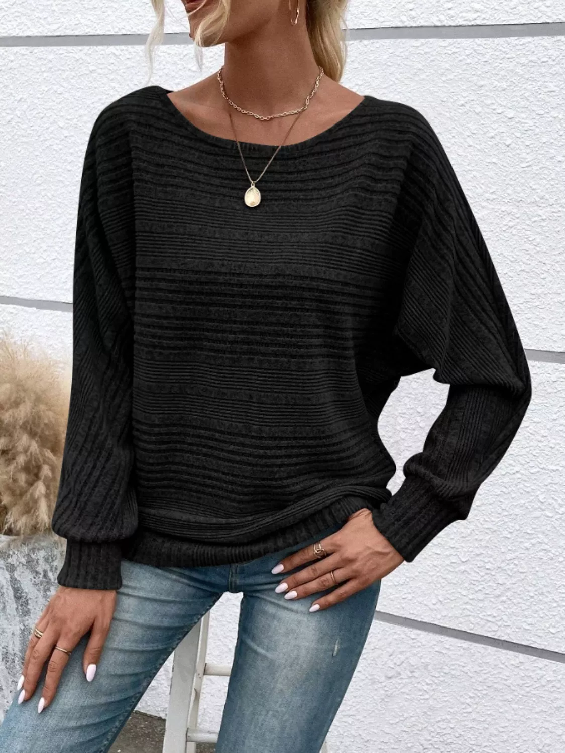 Relaxed Fit Ribbed Knit T-Shirt - Image 6