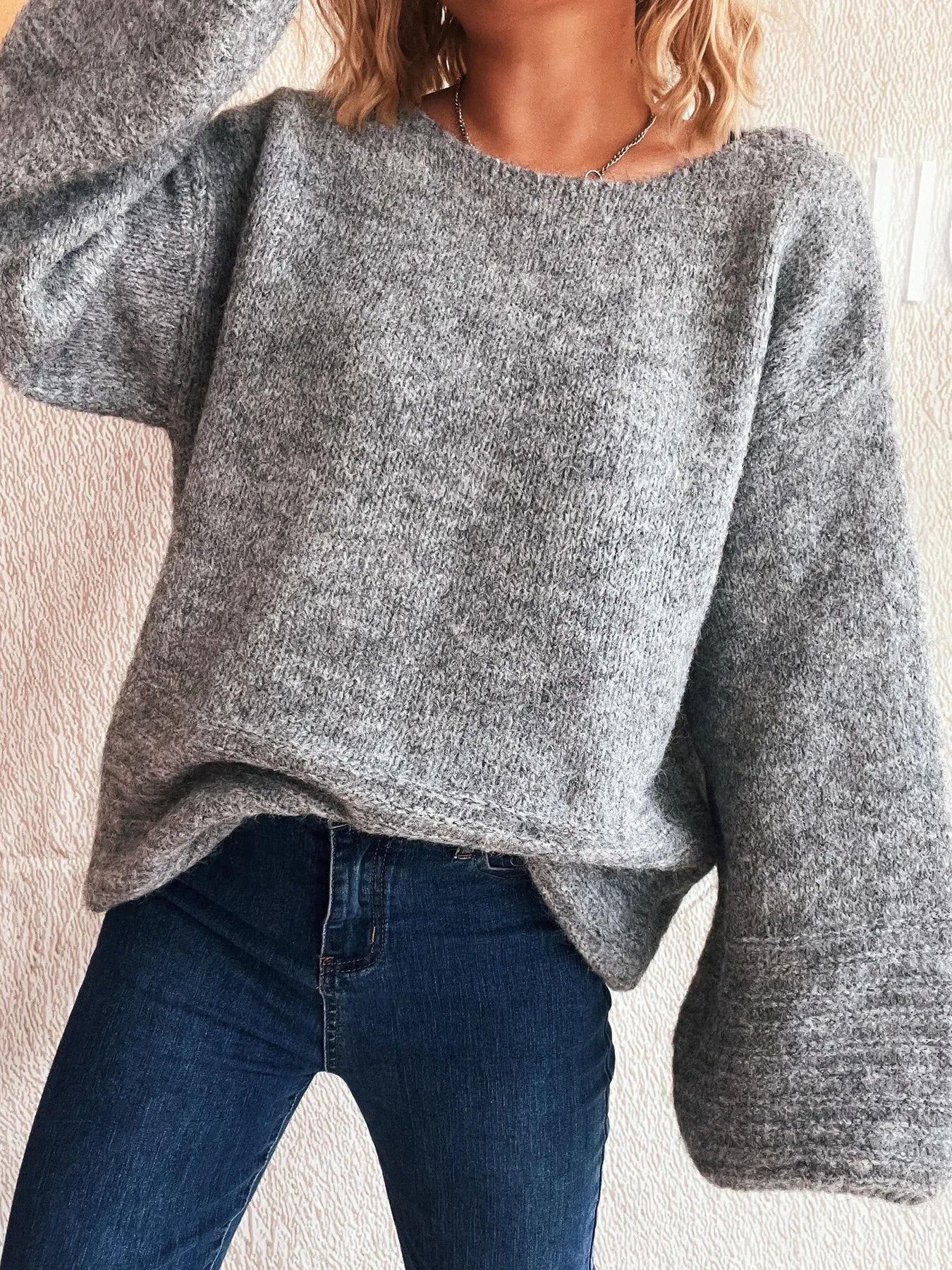 Relaxed Fit Round Neck Sweater - Image 16