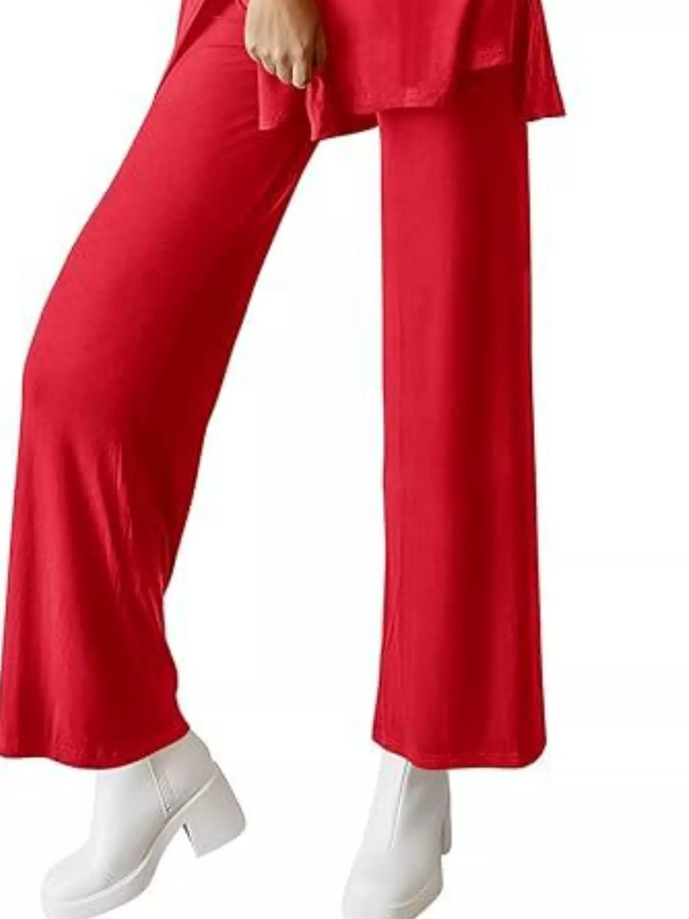 Relaxed Fit Round Neck Top and Pants Two-Piece Set - Image 22