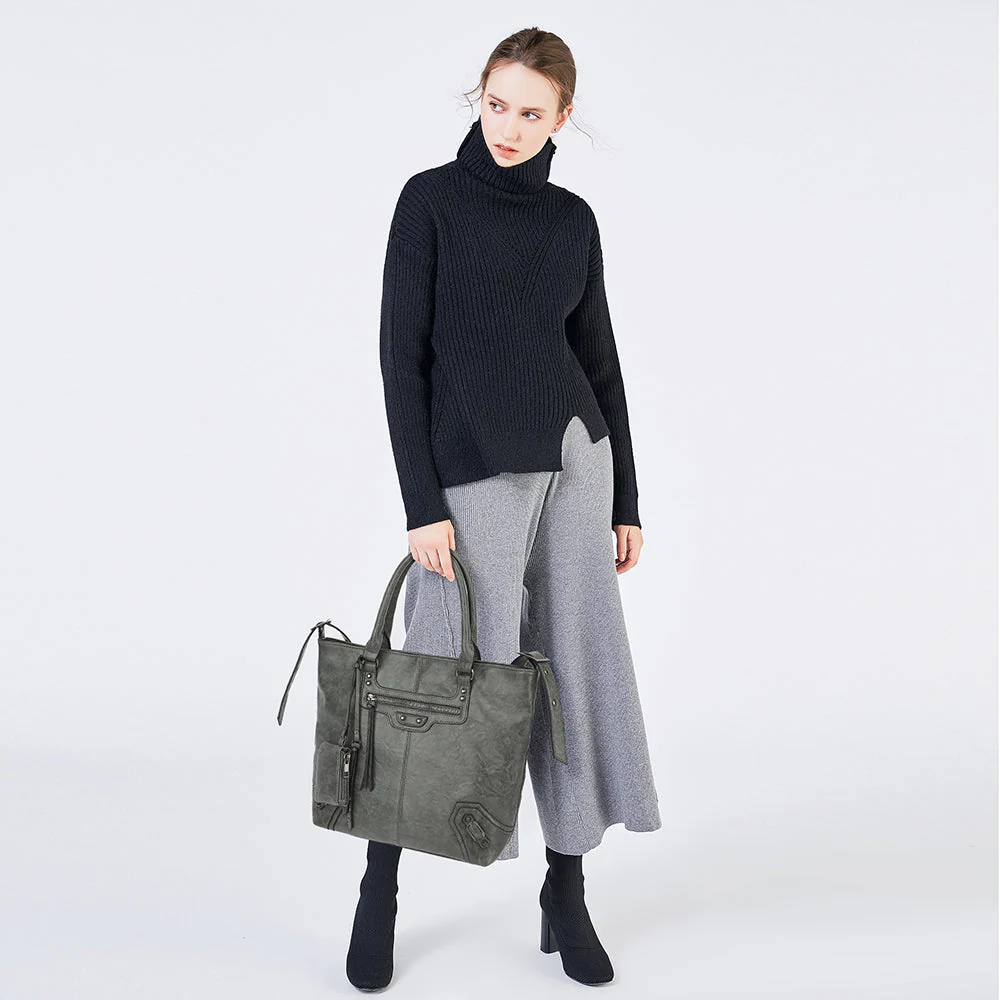 Removable Strap Crossbody Hobo with Front Zip Pocket - Image 6