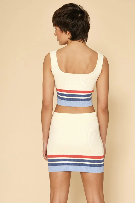 Retro striped two piece knit skirt set - Image 6