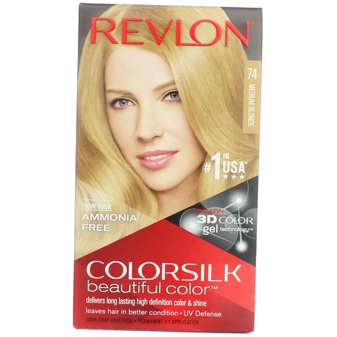 Revlon Colorsilk Beautiful Haircolor, Ammonia-free, Permanent Haircolor (Pack of 4) (#74 Medium Blonde) - Image 2
