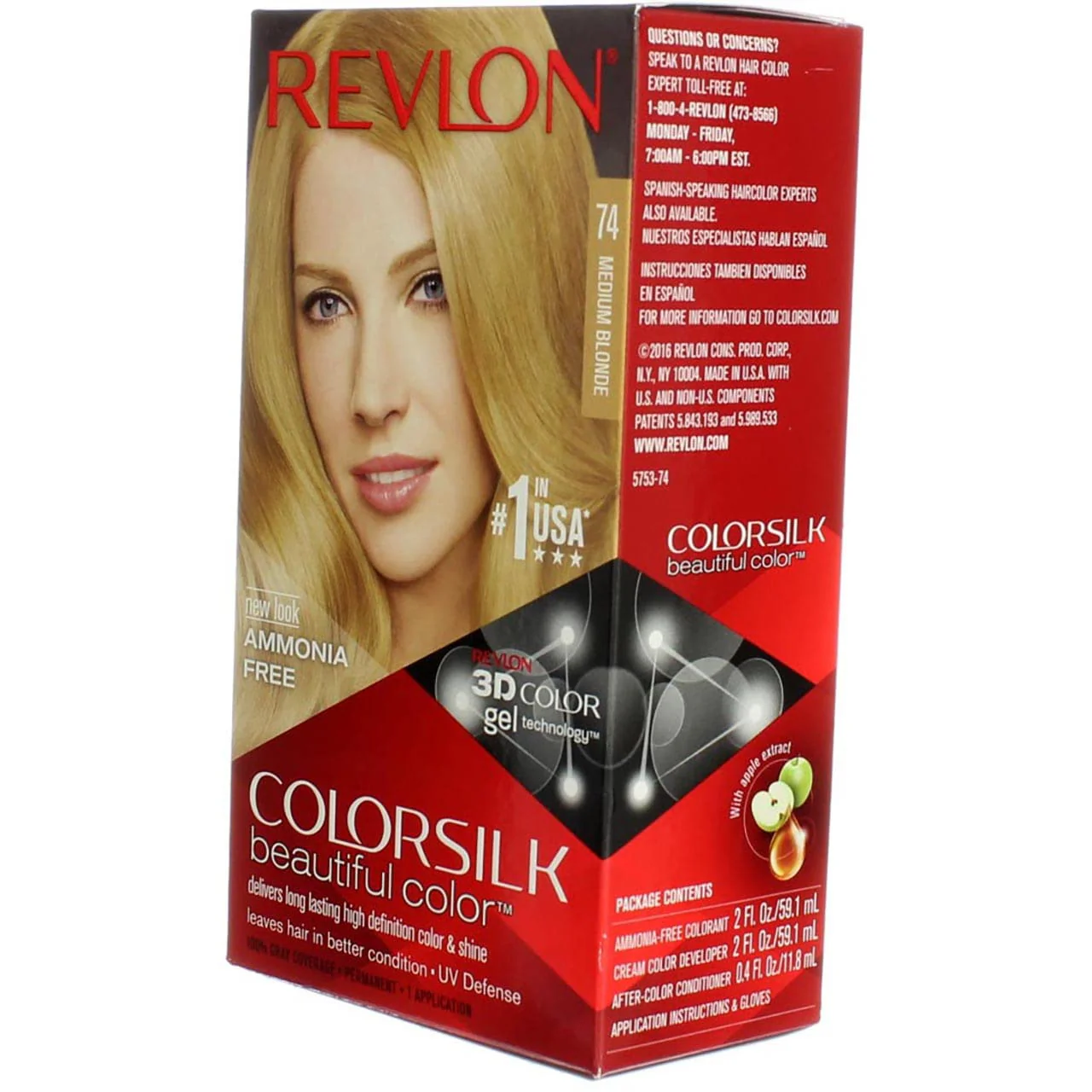 Revlon Colorsilk Beautiful Haircolor, Ammonia-free, Permanent Haircolor (Pack of 4) (#74 Medium Blonde) - Image 4