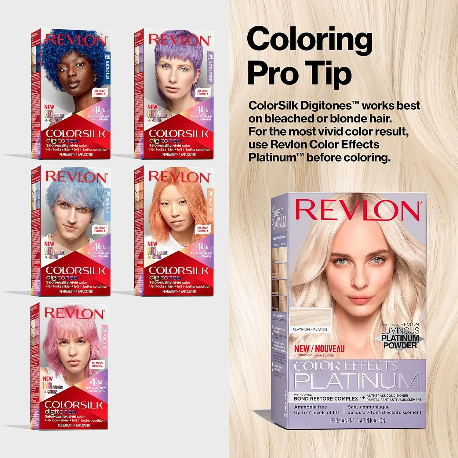 Revlon ColorSilk Digitones Permanent Hair Color with Keratin, 94D Sunset Peach, 1 Count - Image 5