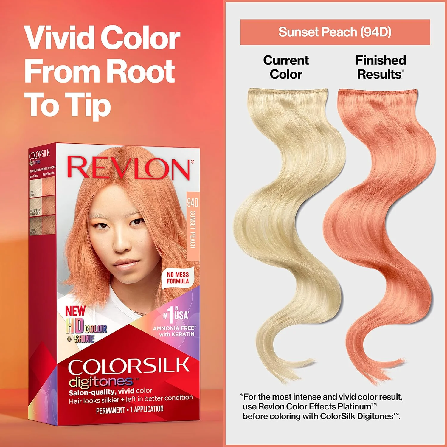 Revlon ColorSilk Digitones Permanent Hair Color with Keratin, 94D Sunset Peach, 1 Count - Image 6