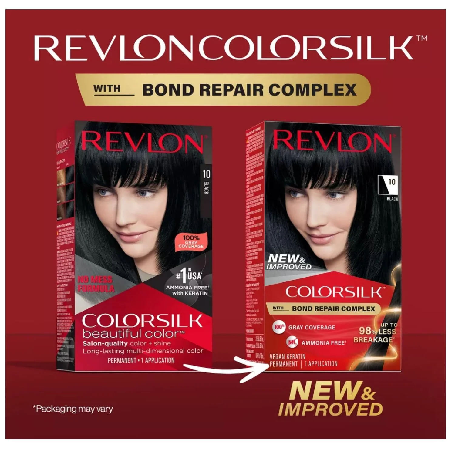 Revlon Colorsilk Natural Hair Color, 1N Black Each - Image 2