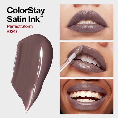 Revlon ColorStay Satin Ink Liquid Lipstick, Longwear Rich Lip Colors, Formulated with Black Currant Seed Oil, 024 Perfect Storm, 0.17 fl oz - Image 2